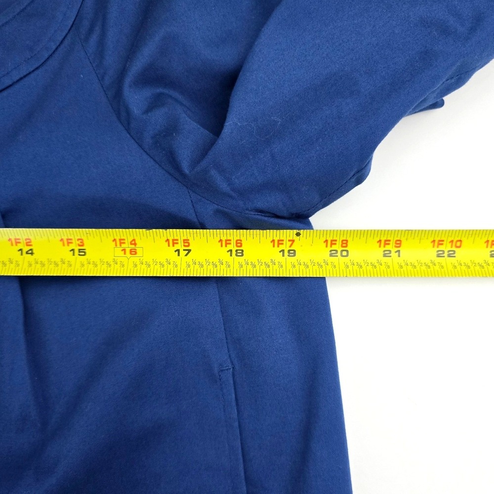 New York and Company Cropped Short Sleeve Button Front Blazer Blue S - Picture 7 of 8